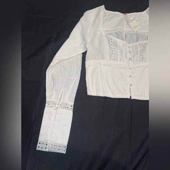 Free People Joi Eyelet crop top Blouse - Picture 10 of 14